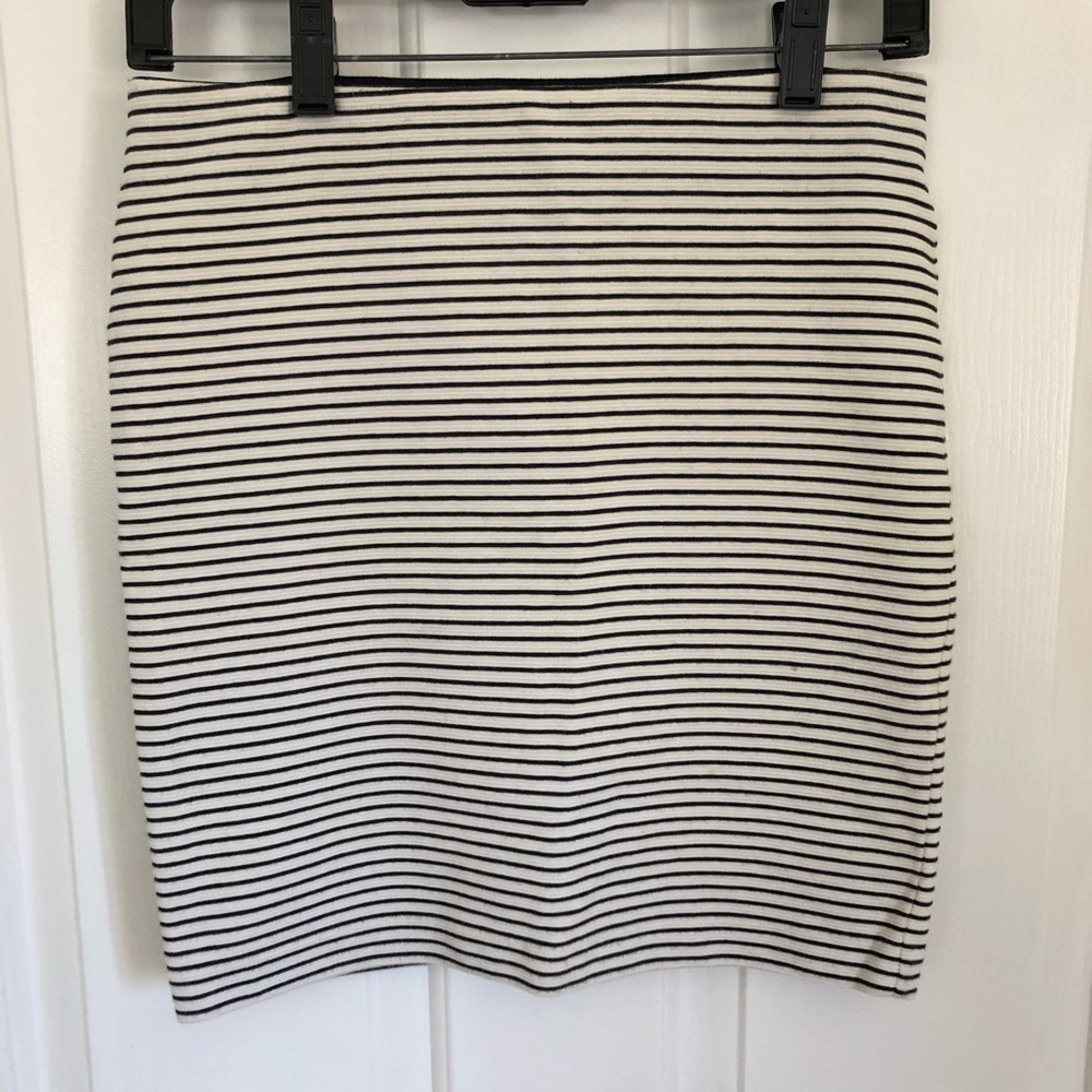 Loft blue & white striped skirt XS